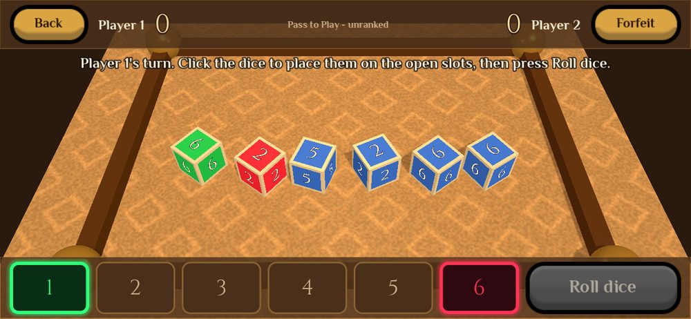 The game table in the Clockwork theme: a brass diamond-plate table